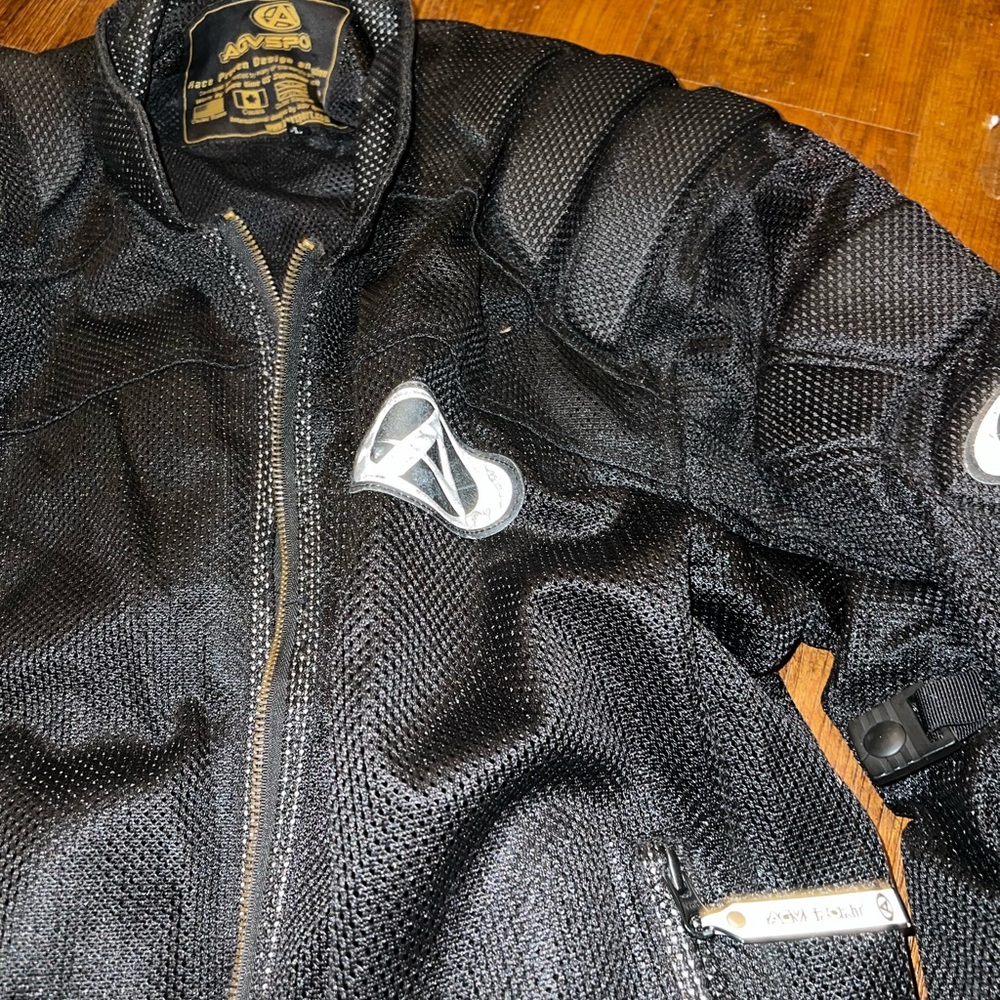 AGV Sport Motorcycle Vintage Mesh Armored Black Jacket Size L - Picture 11 of 14